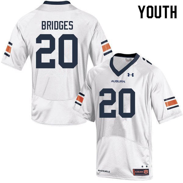 Youth Auburn Tigers #20 Cayden Bridges White 2022 College Stitched Football Jersey